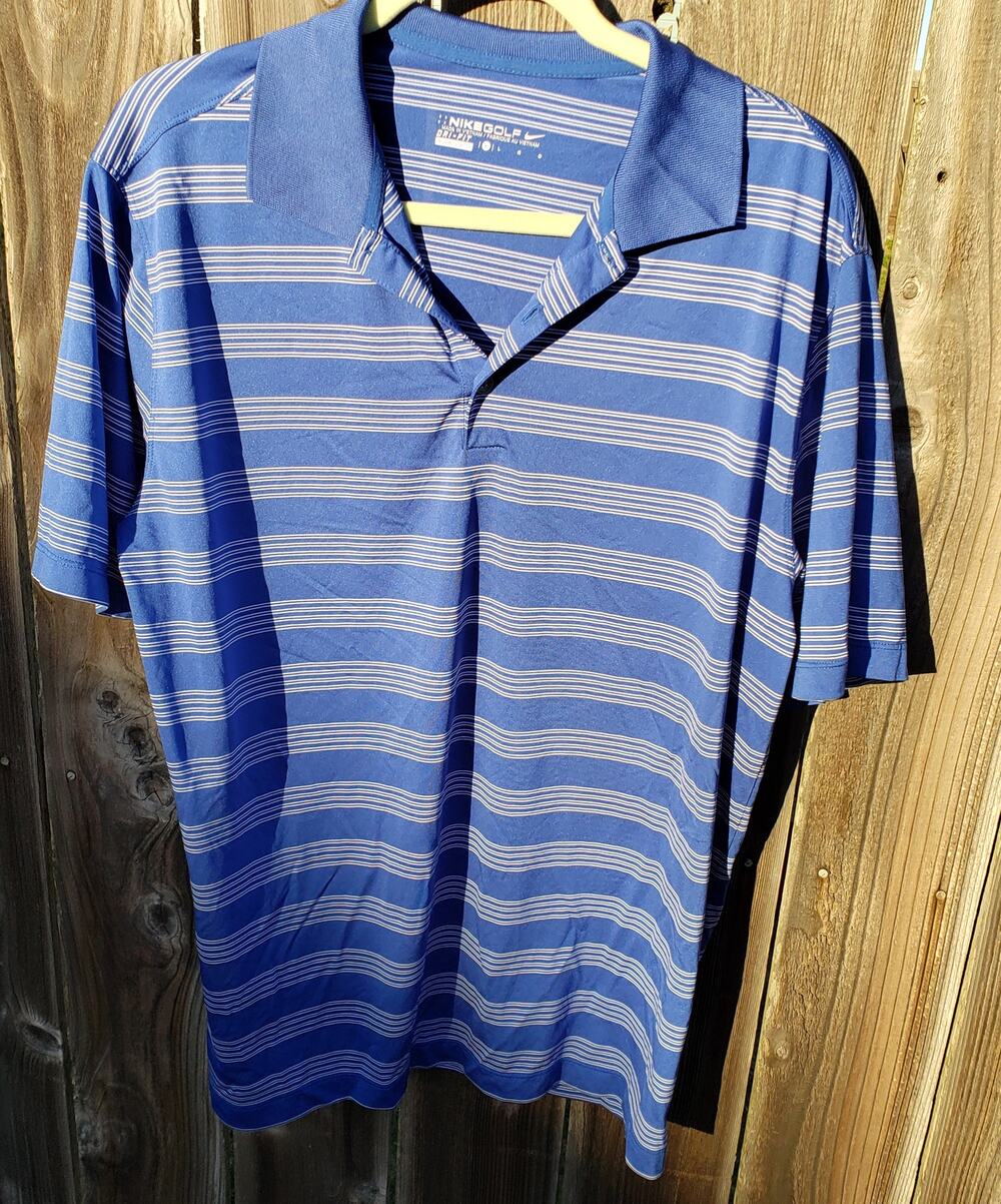 Nike Men's Golf Striped Polo Shirt Large